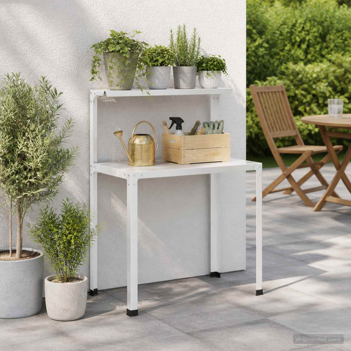 Plantebord 100 x 50 x 104 cm Pulverlakeret stål Hvid
