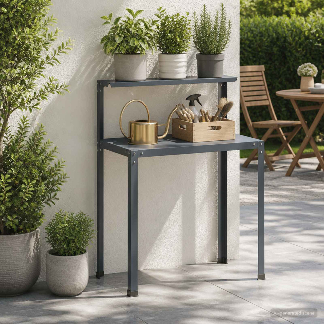 Plantebord 100 x 50 x 104 cm Pulverlakeret stål Antracit