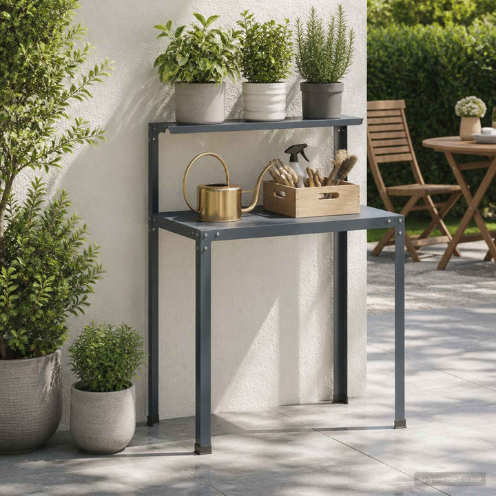 Plantebord 100 x 50 x 104 cm Pulverlakeret stål Antracit