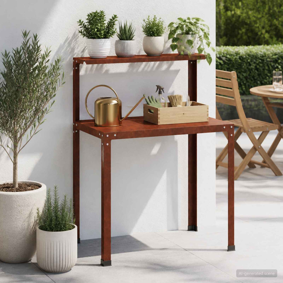 Plantebord 100 x 50 x 104 cm Cortenstål Rusten
