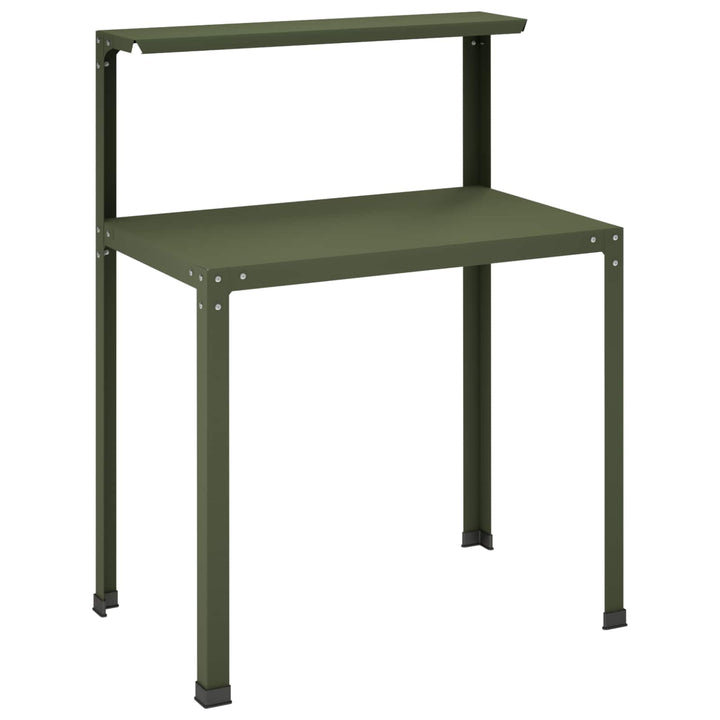 Plantebord 80 x 50 x 104 cm Pulverlakeret stål Olivengrøn