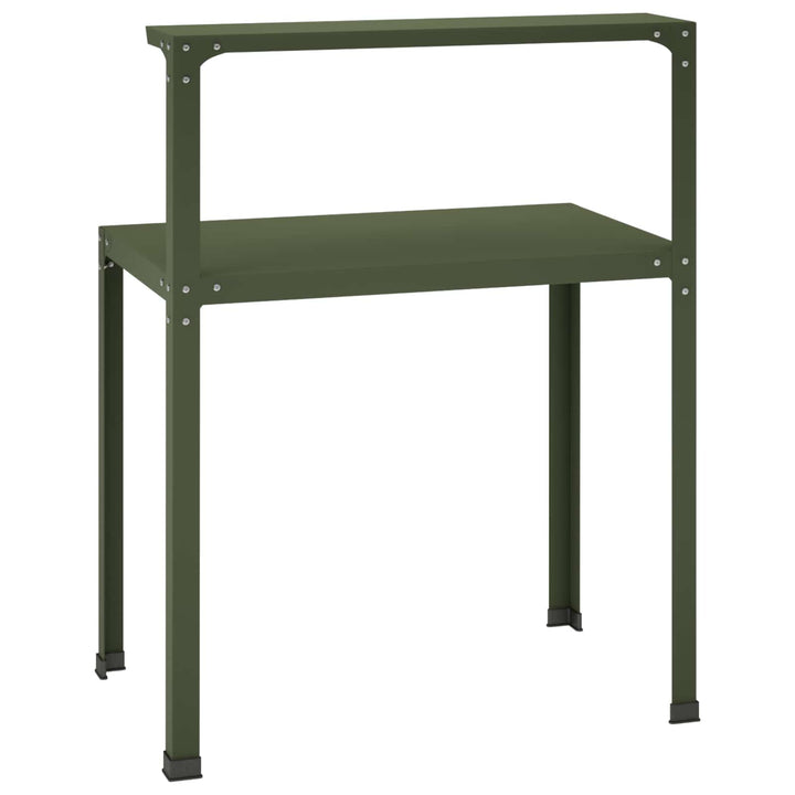Plantebord 80 x 50 x 104 cm Pulverlakeret stål Olivengrøn