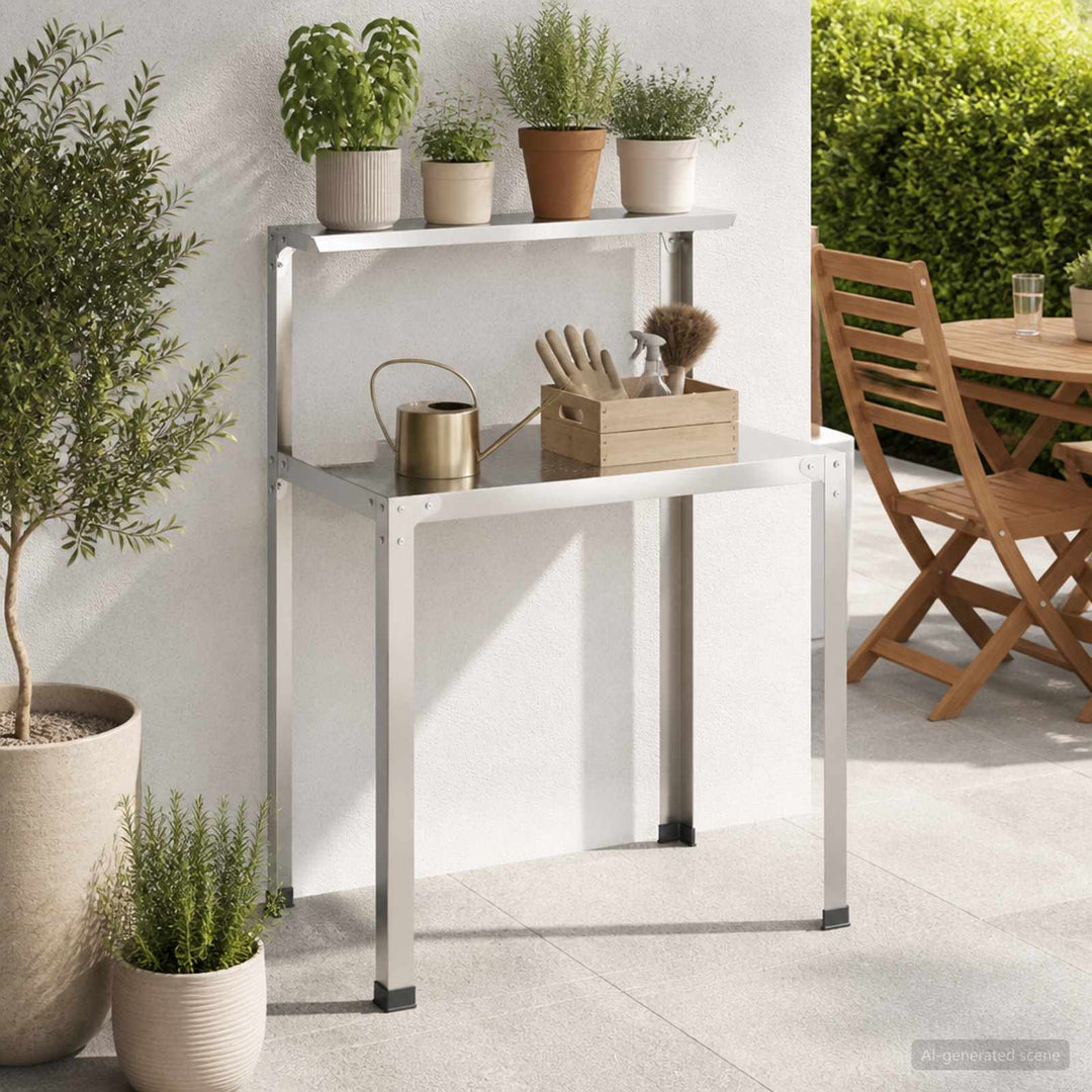 Plantebord 80 x 50 x 104 cm Rustfrit stål Sølv