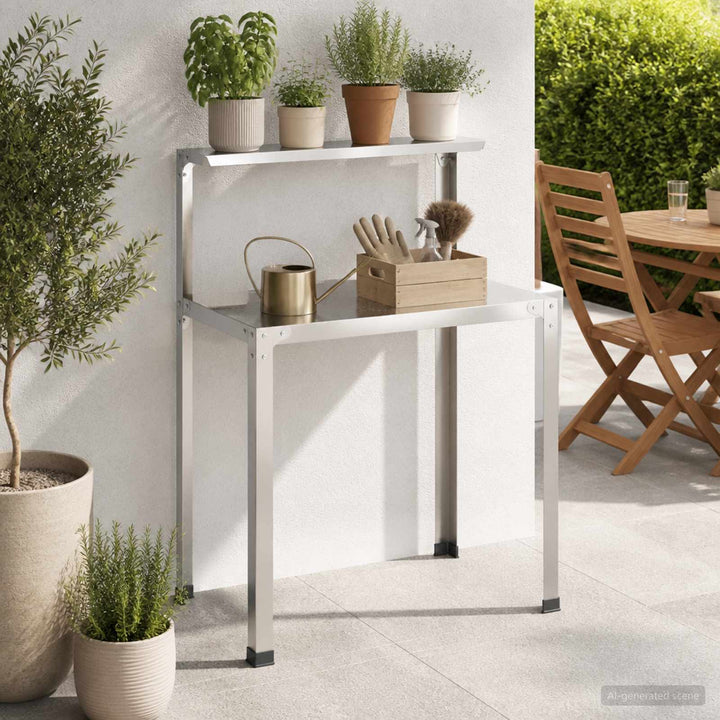 Plantebord 80 x 50 x 104 cm Rustfrit stål Sølv