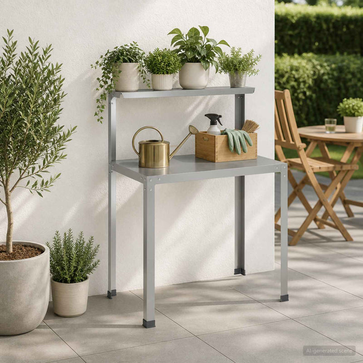 Plantebord 80 x 50 x 104 cm Galvaniseret stål Sølv