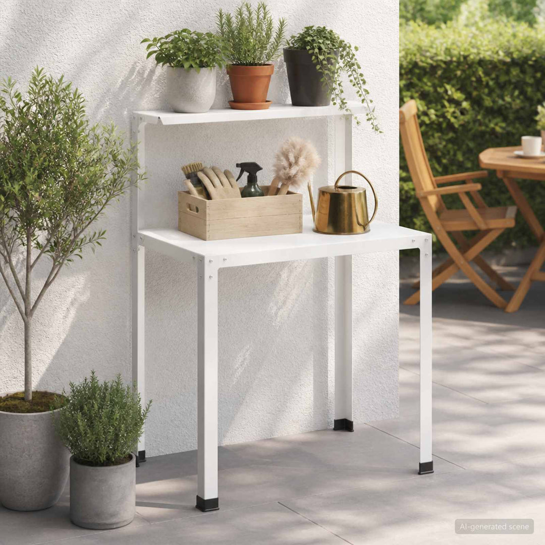 Plantebord 60 x 50 x 104 cm Pulverlakeret stål Hvid