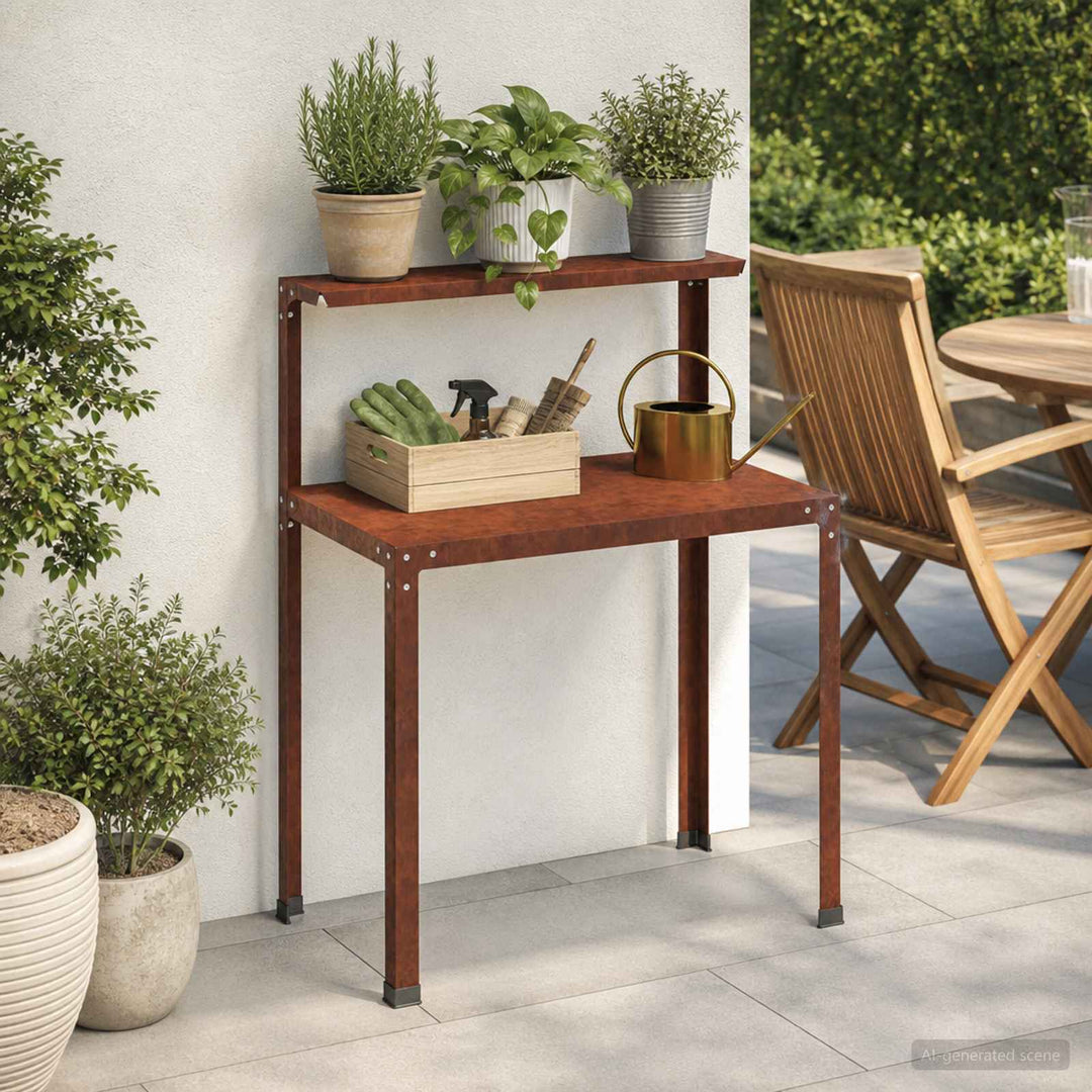 Plantebord 60 x 50 x 104 cm Cortenstål Rusten