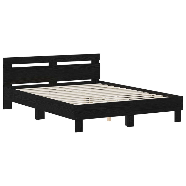Sengestel Sort eg 135 x 190 cm Konstrueret træ