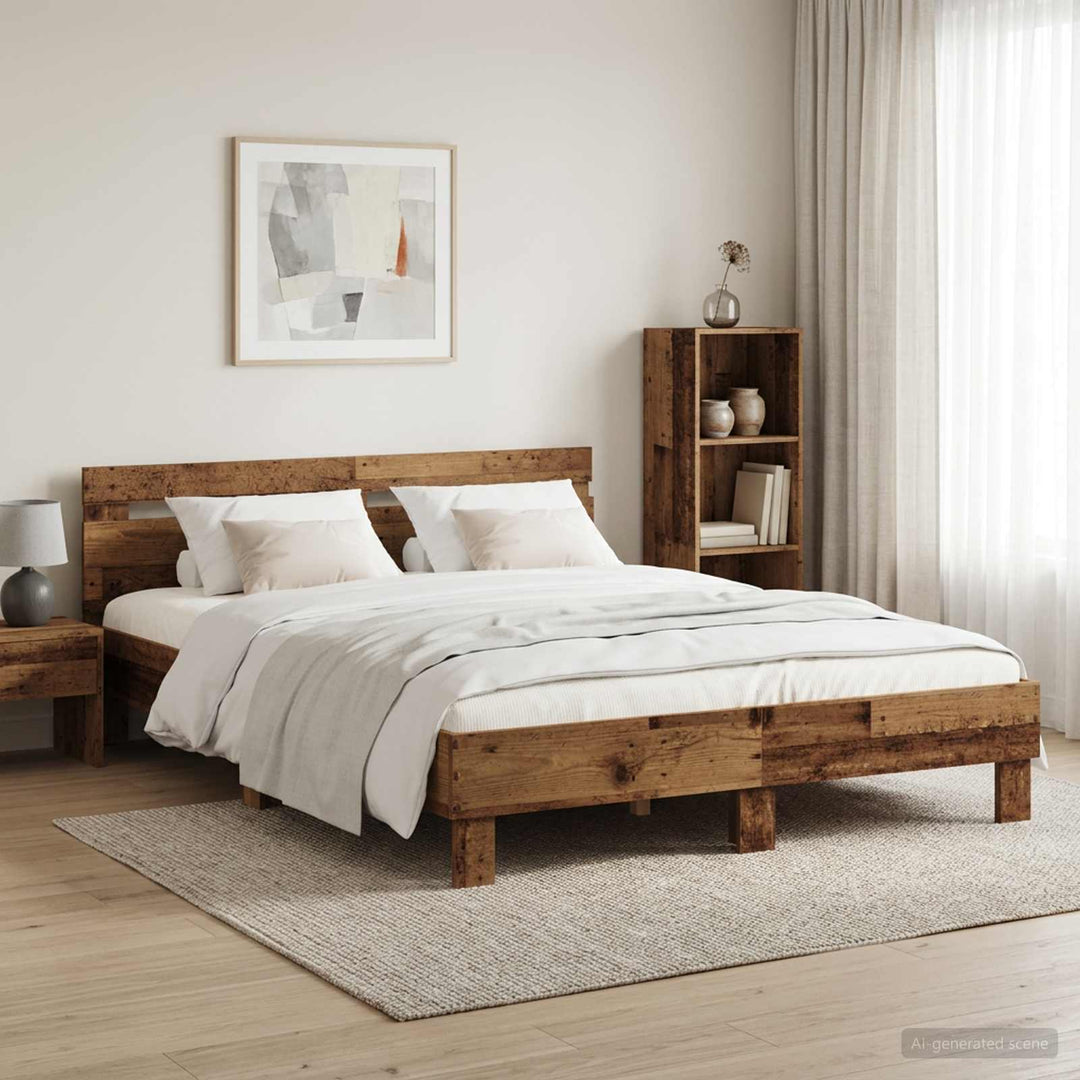 Sengestel Gammelt træ 120 x 190 cm Konstrueret træ