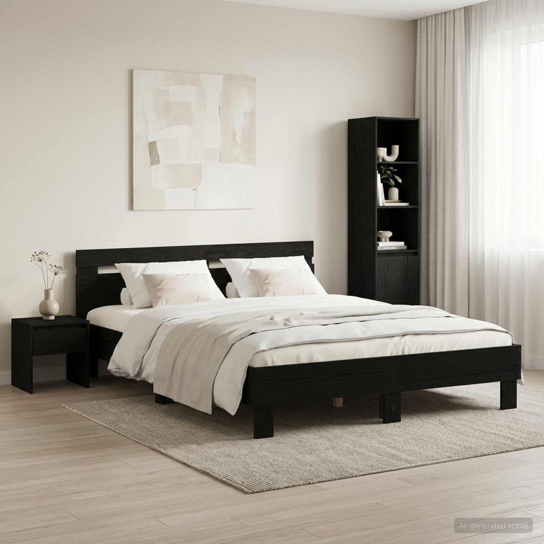 Sengestel Sort eg 120 x 190 cm Konstrueret træ