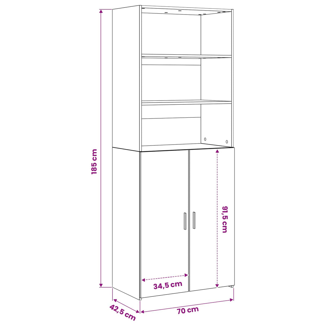 Highboard Gammelt træ 70 x 42,5 x 185 cm Konstrueret træ