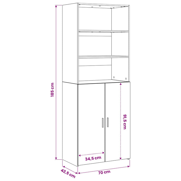 Highboard Gammelt træ 70 x 42,5 x 185 cm Konstrueret træ