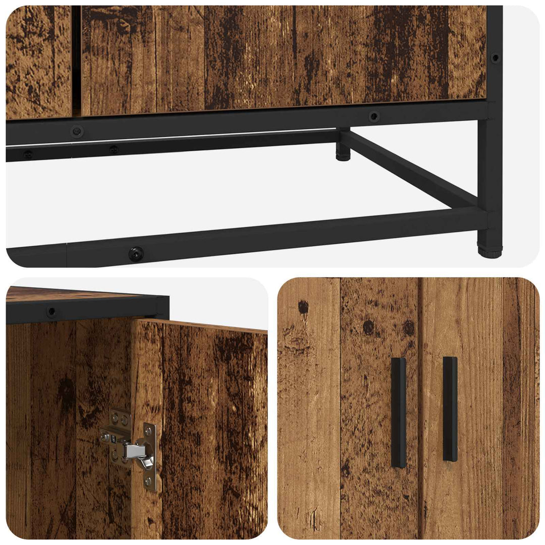 Sideboard Gammelt træ 134 x 35 x 76 cm Konstrueret træ