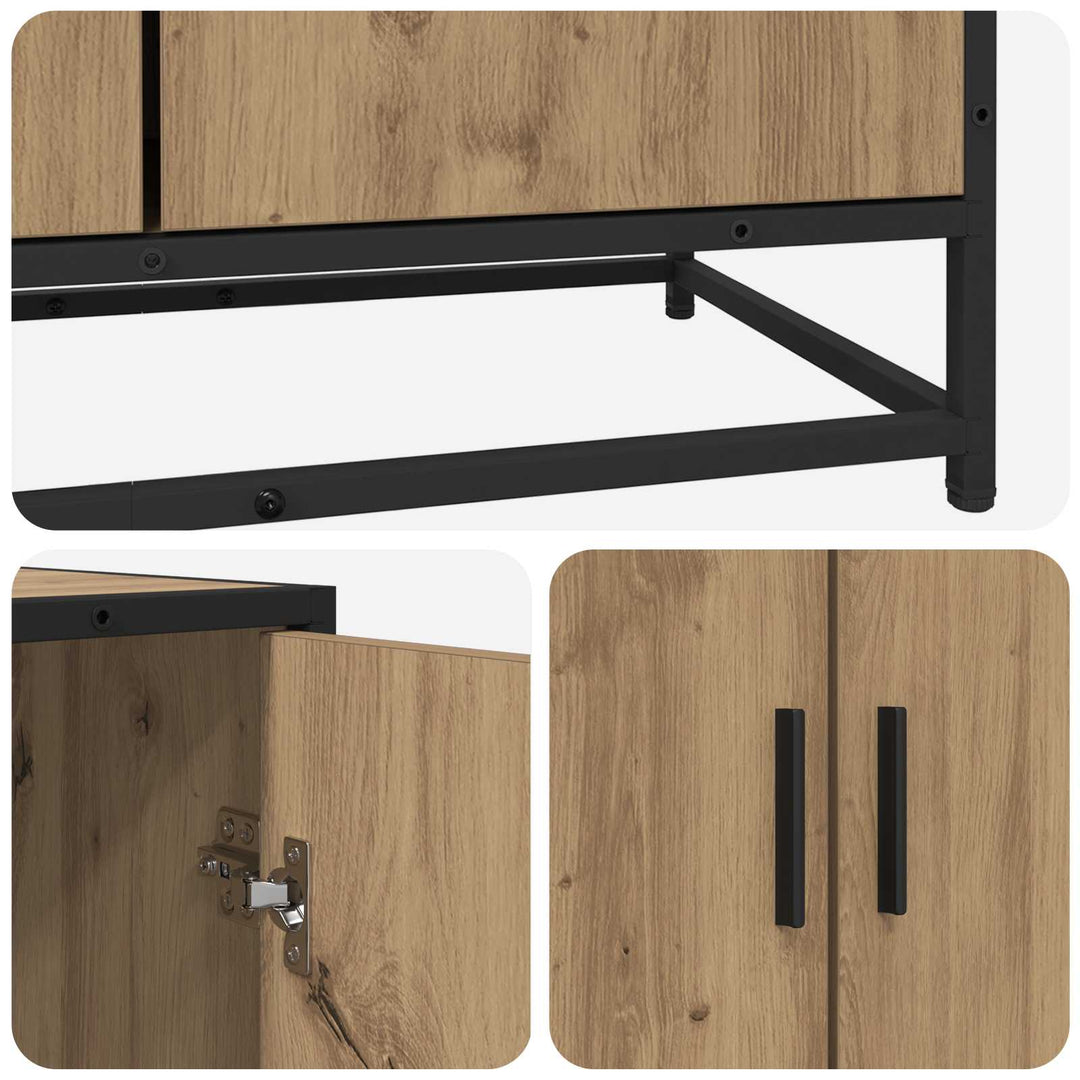 Sideboard Artisan-eg 134 x 35 x 76 cm Konstrueret træ