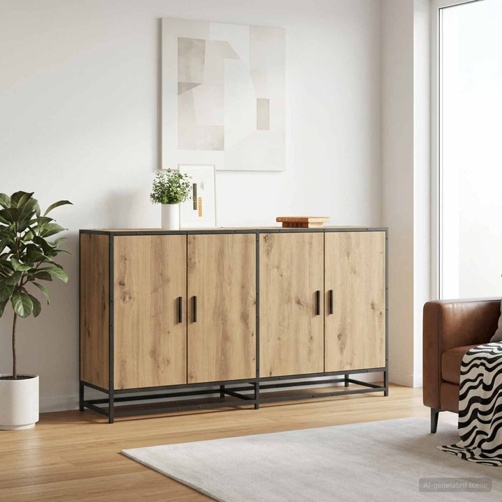 Sideboard Artisan-eg 134 x 35 x 76 cm Konstrueret træ