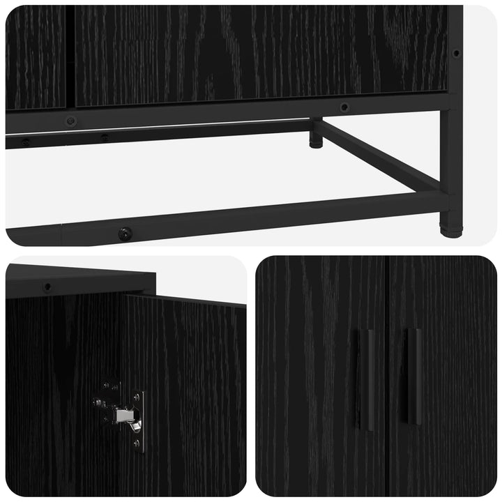 Sideboard Sort eg 134 x 35 x 76 cm Konstrueret træ
