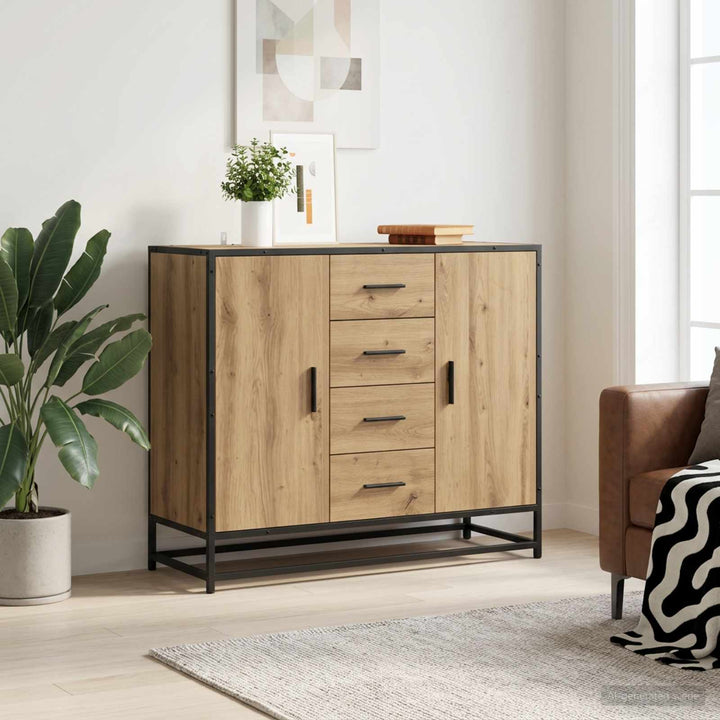 Sideboard Artisan-eg 92 x 35 x 76 cm Konstrueret træ