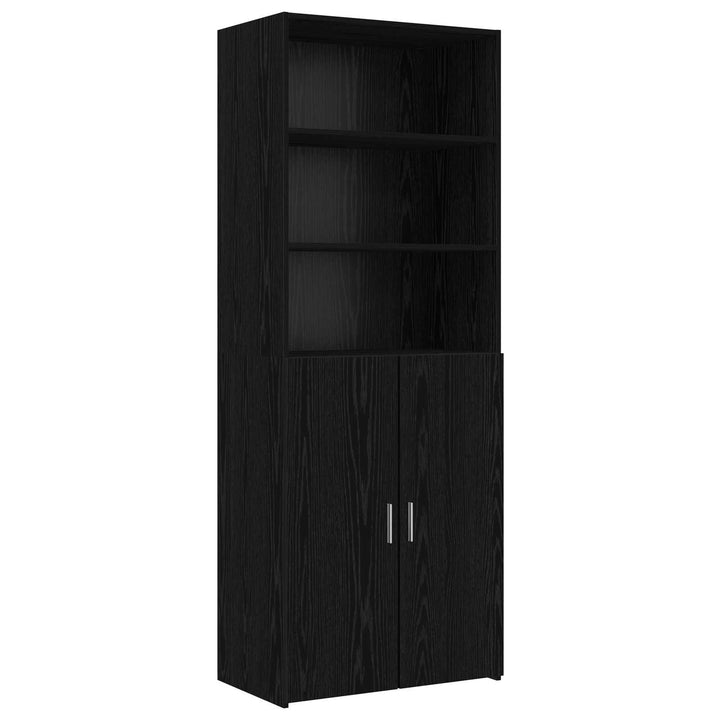 Opbevaringsskab med hylder Sort eg 70 x 42,5 x 225 cm