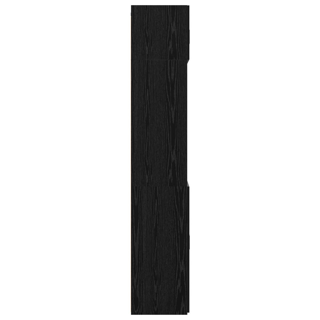 Opbevaringsskab med hylder Sort eg 70 x 42,5 x 225 cm
