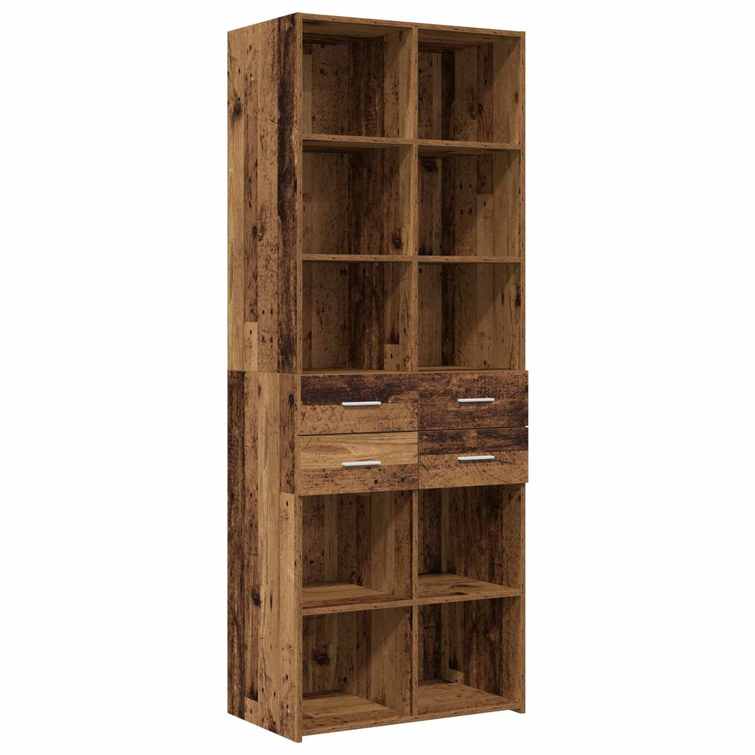 Opbevaringsskab med hylder Gammelt træ 70 x 42,5 x 225 cm