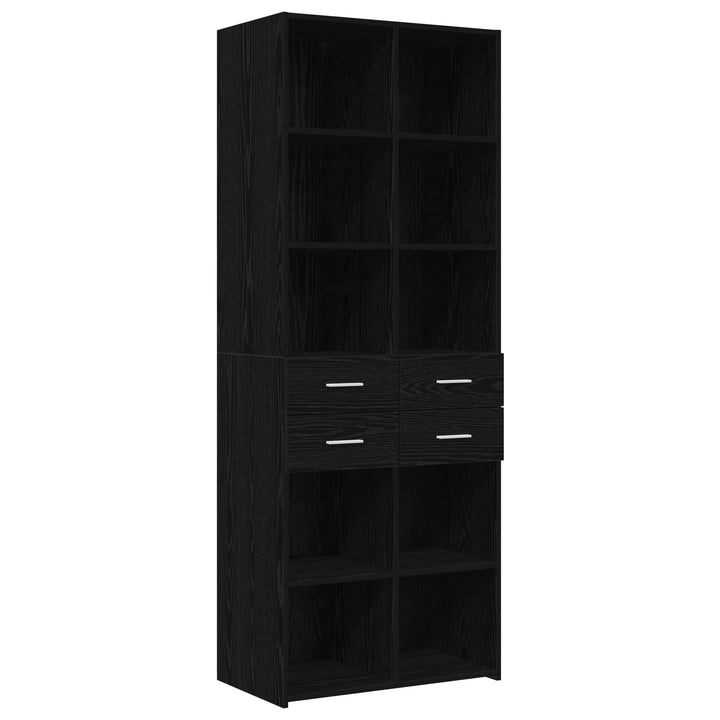 Opbevaringsskab med hylder Sort eg 70 x 42,5 x 225 cm