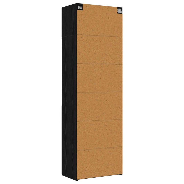 Opbevaringsskab med hylder Sort eg 70 x 42,5 x 225 cm