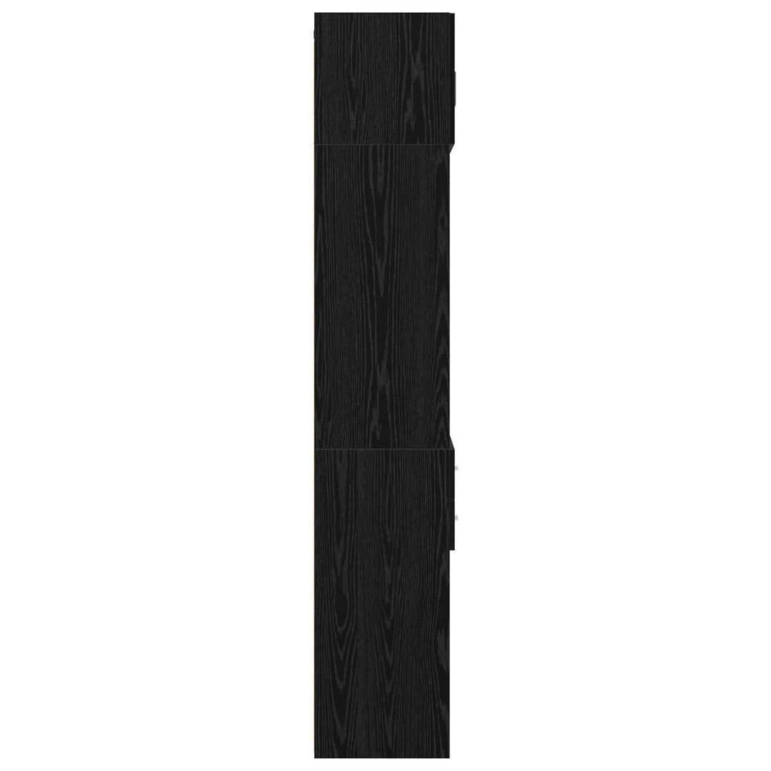 Opbevaringsskab med hylder Sort eg 70 x 42,5 x 225 cm