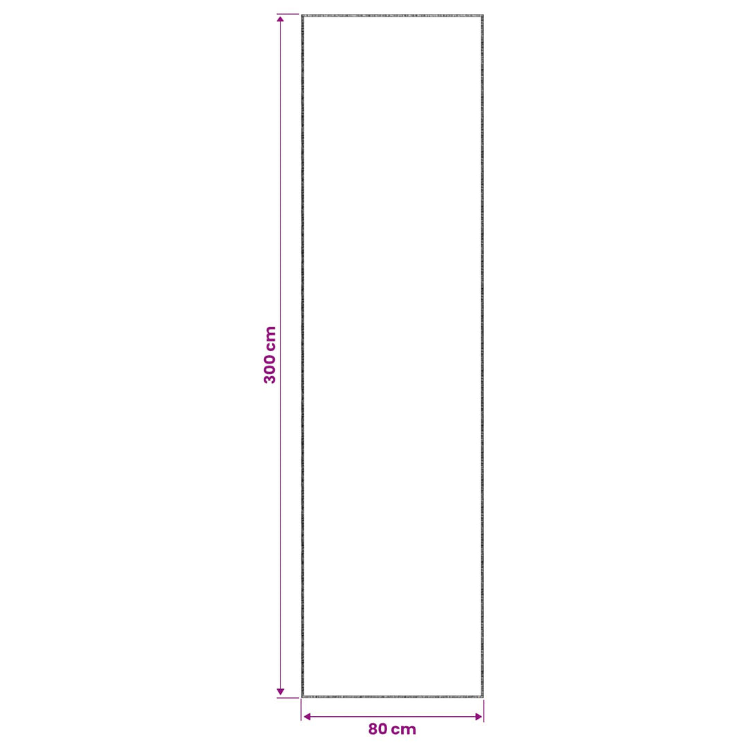 Tæppe Cremefarvet 80 x 300 cm 100% polyester 3 mm Vaskbar