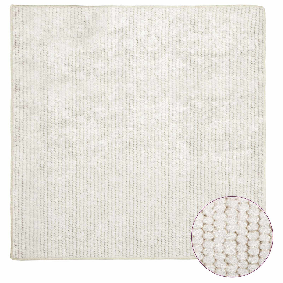 Tæppe Cremefarvet 100 x 100 cm 100% polyester 3 mm Vaskbar