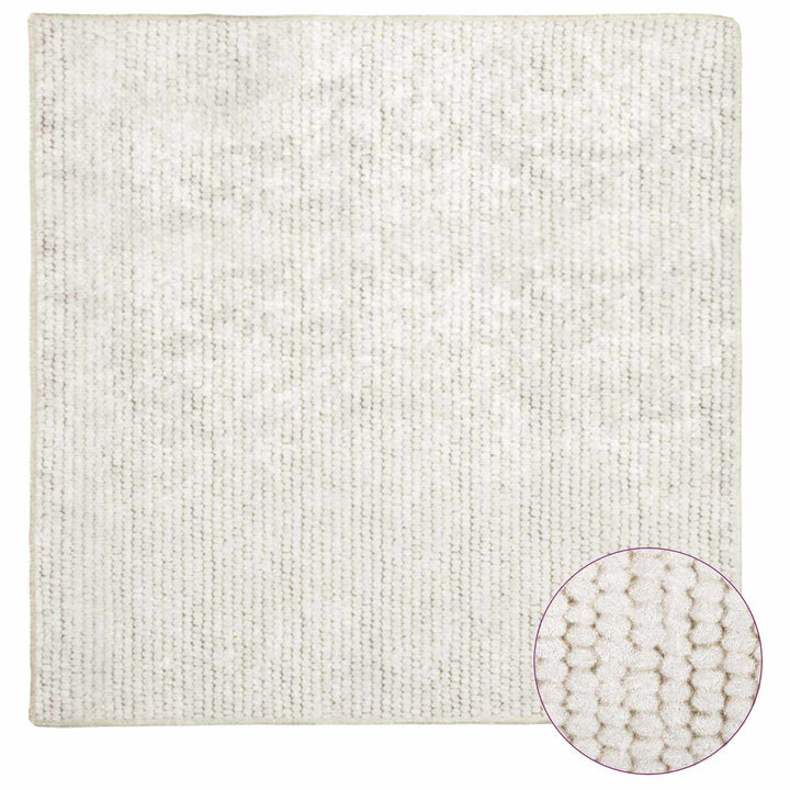 Tæppe Cremefarvet 100 x 100 cm 100% polyester 3 mm Vaskbar