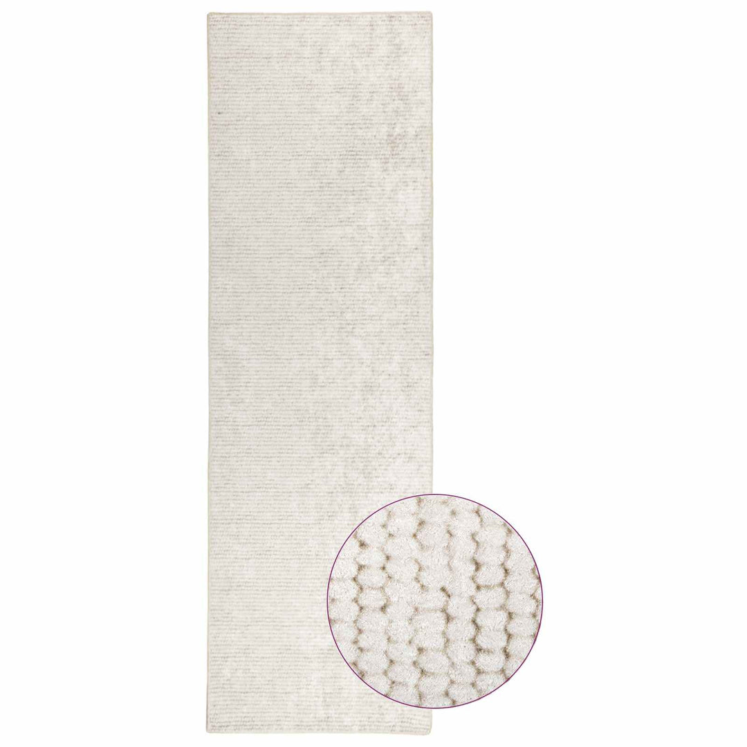 Tæppe Cremefarvet 100 x 200 cm 100% polyester 3 mm Vaskbar