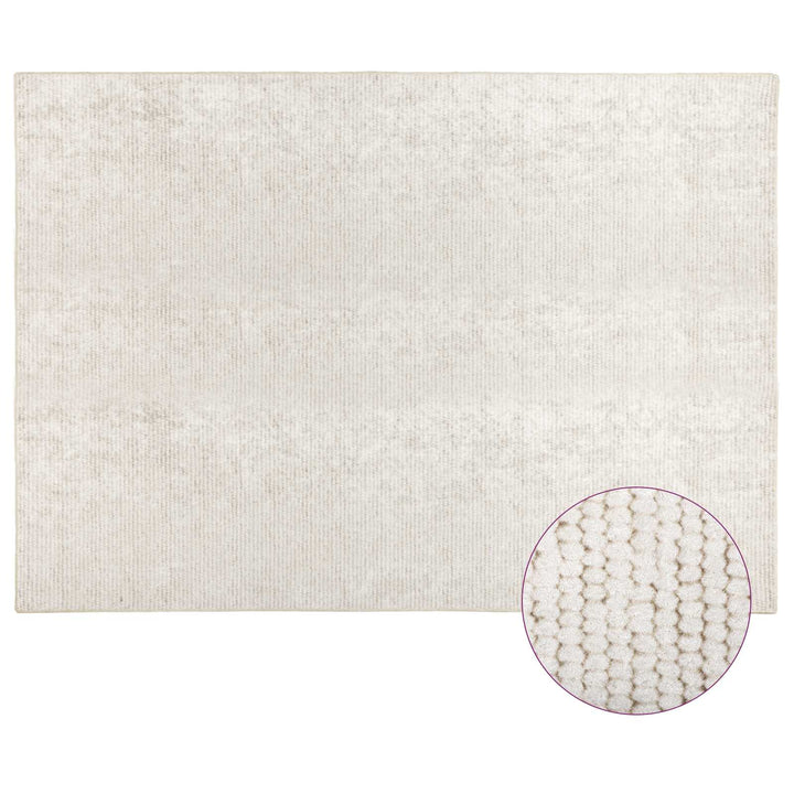 Tæppe Cremefarvet 160 x 230 cm 100% polyester 3 mm Vaskbar