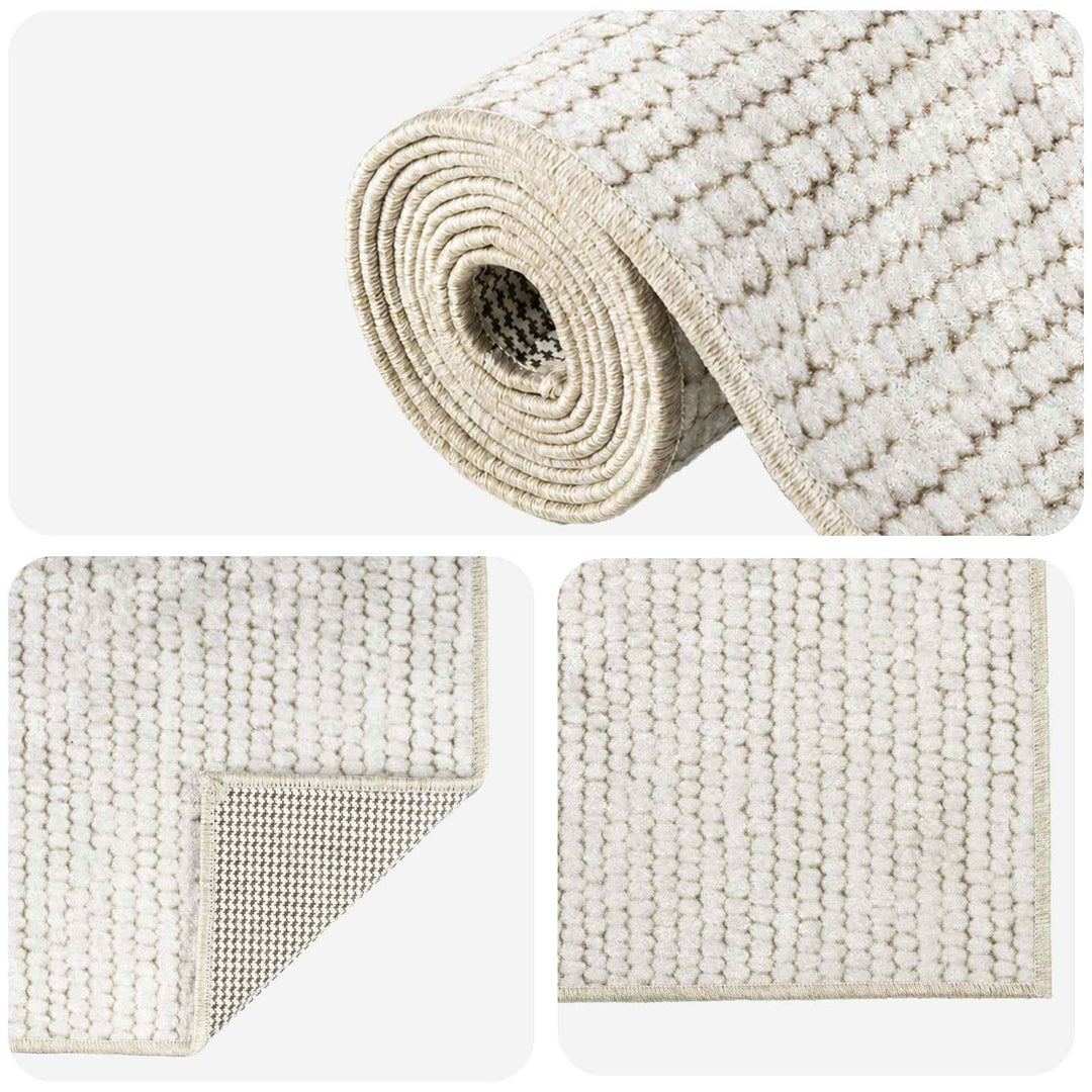 Tæppe Cremefarvet 300 x 400 cm 100% polyester 3 mm Vaskbar