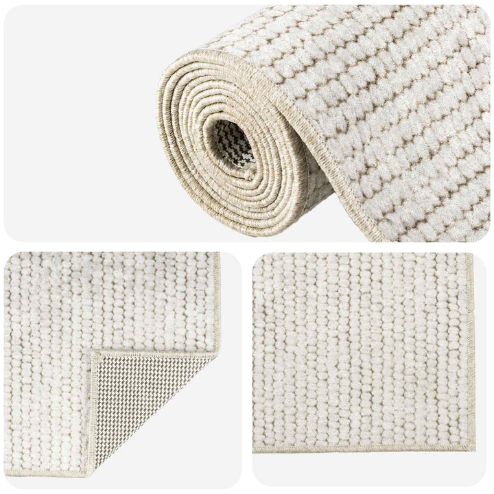 Tæppe Cremefarvet 300 x 400 cm 100% polyester 3 mm Vaskbar