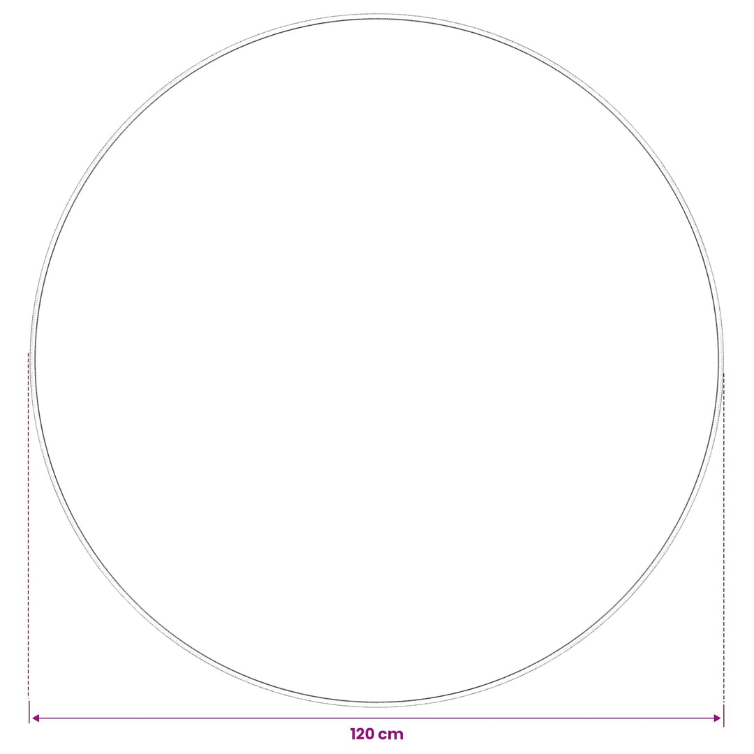 Tæppe Cremefarvet Ø 120 cm 100% polyester 3 mm Vaskbar