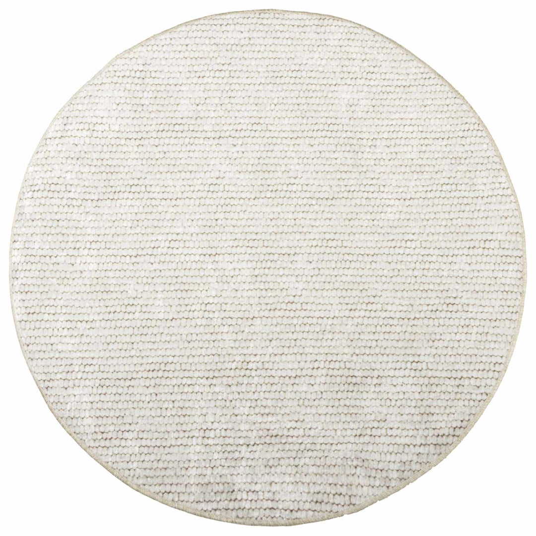 Tæppe Cremefarvet Ø 120 cm 100% polyester 3 mm Vaskbar