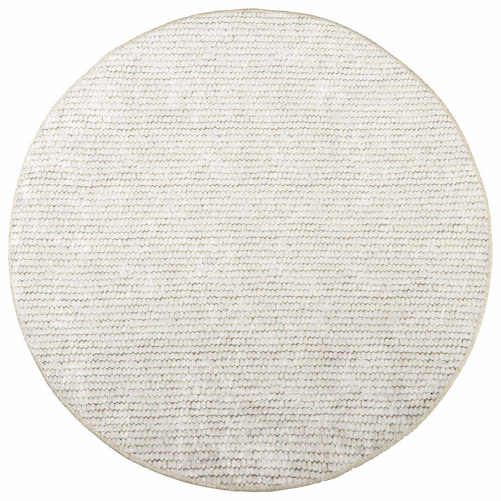 Tæppe Cremefarvet Ø 120 cm 100% polyester 3 mm Vaskbar