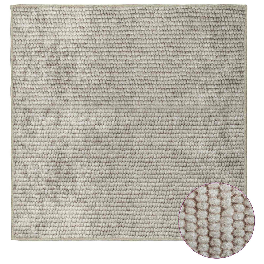 Tæppe Beige 100 x 100 cm 100% polyester 3 mm Vaskbar