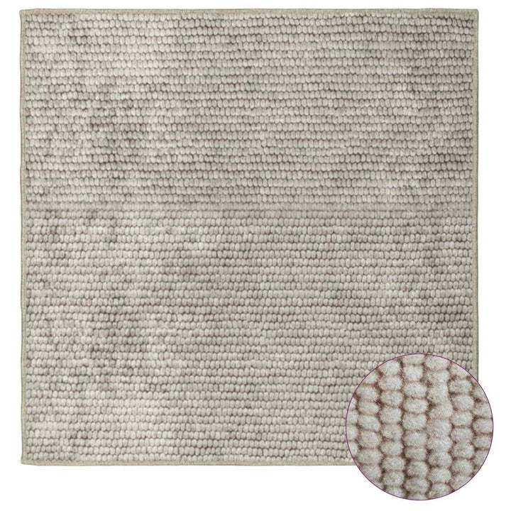 Tæppe Beige 100 x 100 cm 100% polyester 3 mm Vaskbar