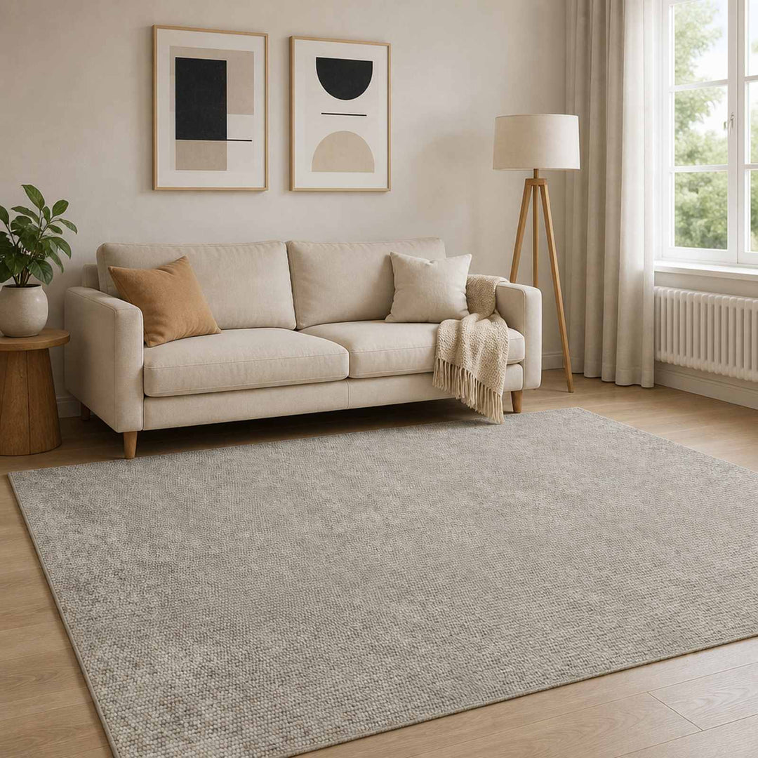 Tæppe Beige 160 x 230 cm 100% polyester 3 mm Vaskbar