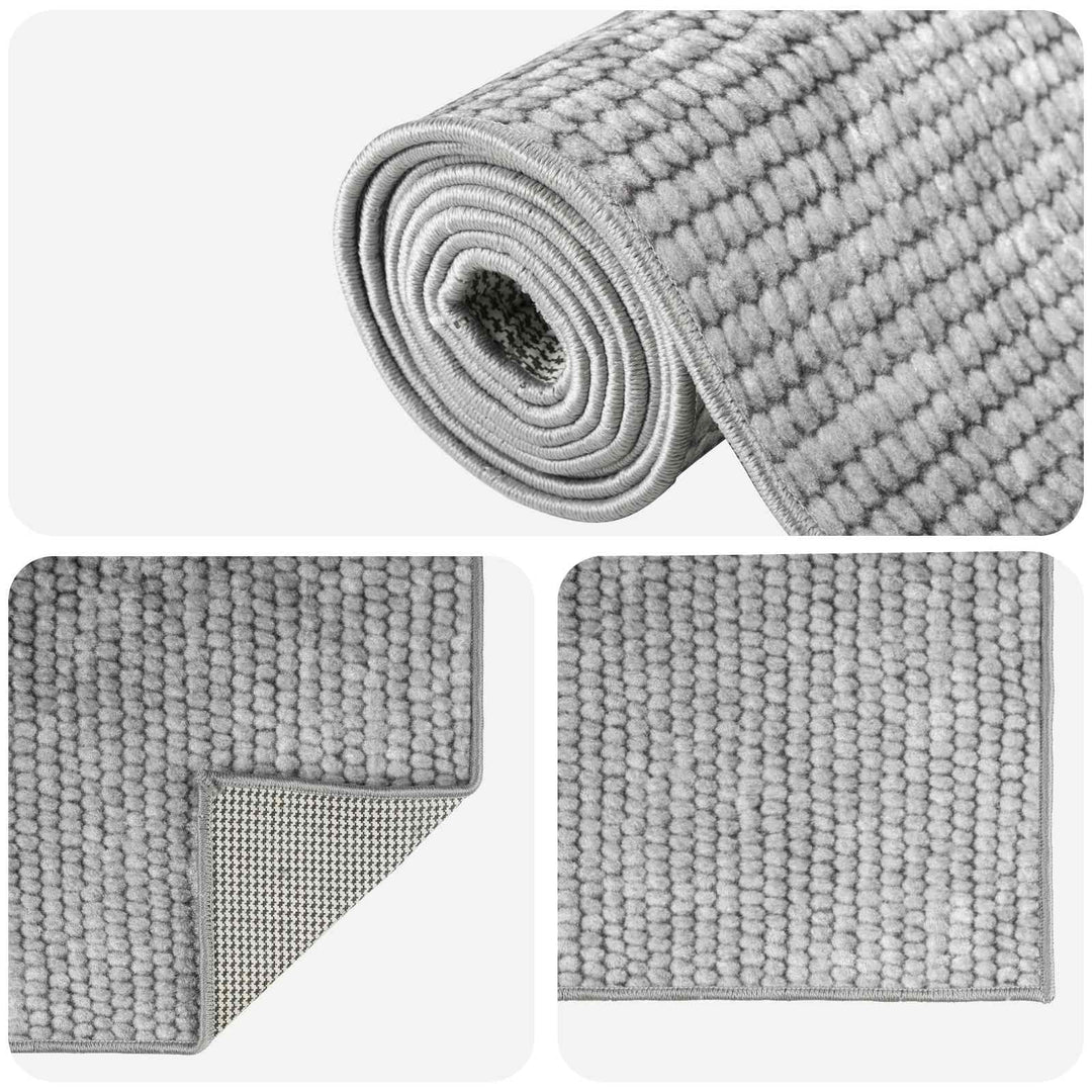 Tæppe Grå 50 x 400 cm 100% polyester 3 mm Vaskbar