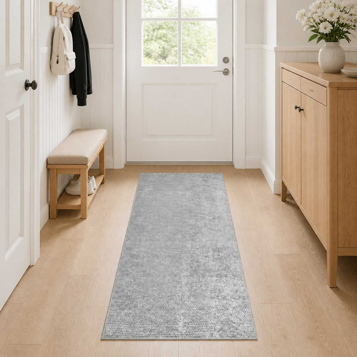 Tæppe Grå 50 x 400 cm 100% polyester 3 mm Vaskbar