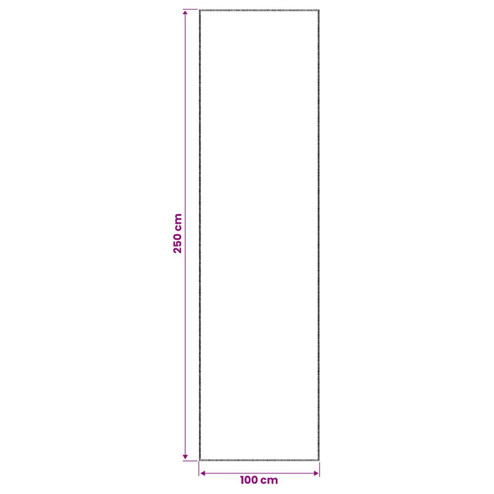 Tæppe Grå 100 x 250 cm 100% polyester 3 mm Vaskbar