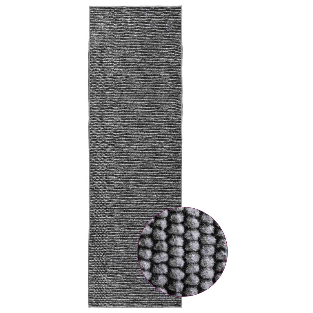 Tæppe Antracit 80 x 250 cm 100% polyester 3 mm Vaskbar
