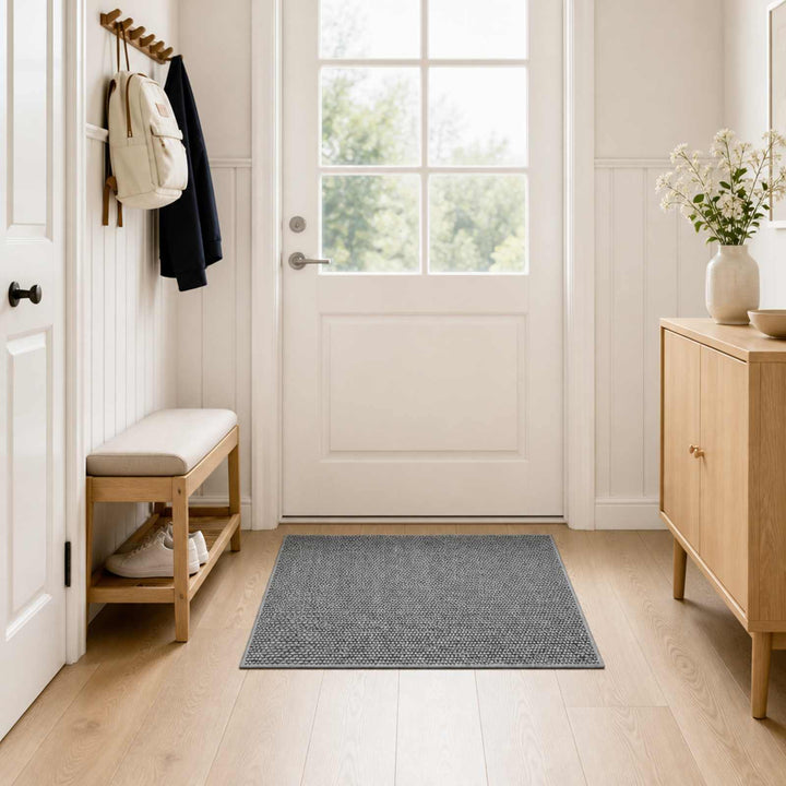Tæppe Antracit 100 x 100 cm 100% polyester 3 mm Vaskbar
