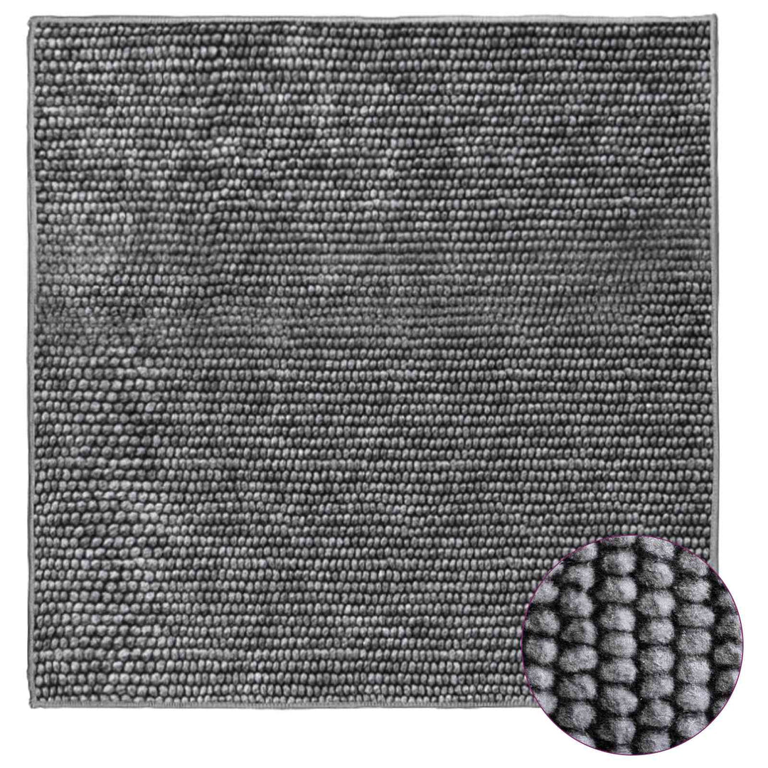 Tæppe Antracit 100 x 100 cm 100% polyester 3 mm Vaskbar
