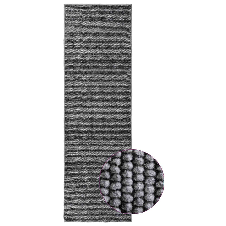 Tæppe Antracit 100 x 250 cm 100% polyester 3 mm Vaskbar