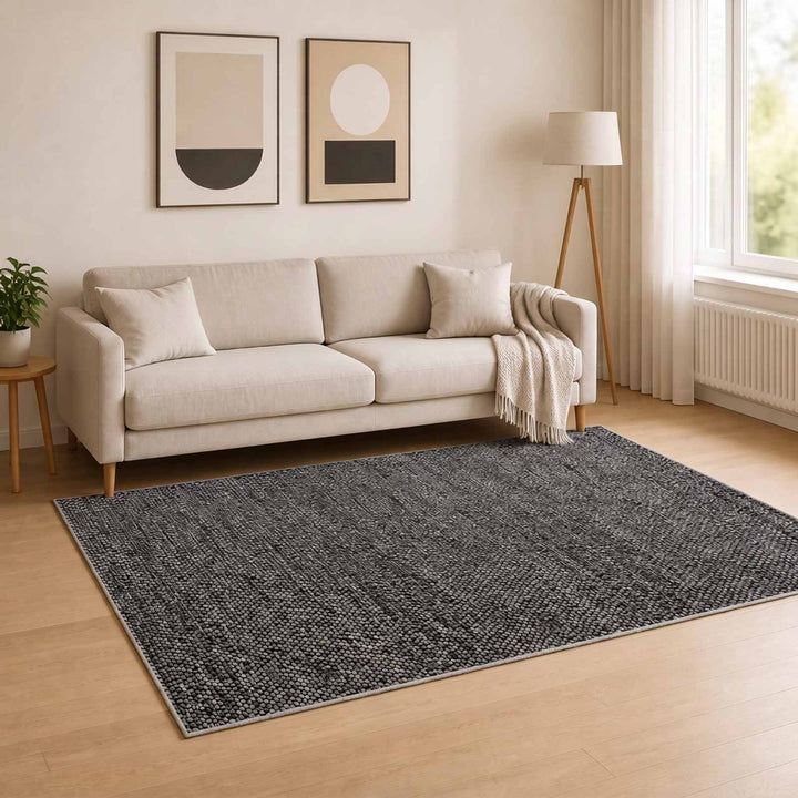 Tæppe Antracit 120 x 180 cm 100% polyester 3 mm Vaskbar