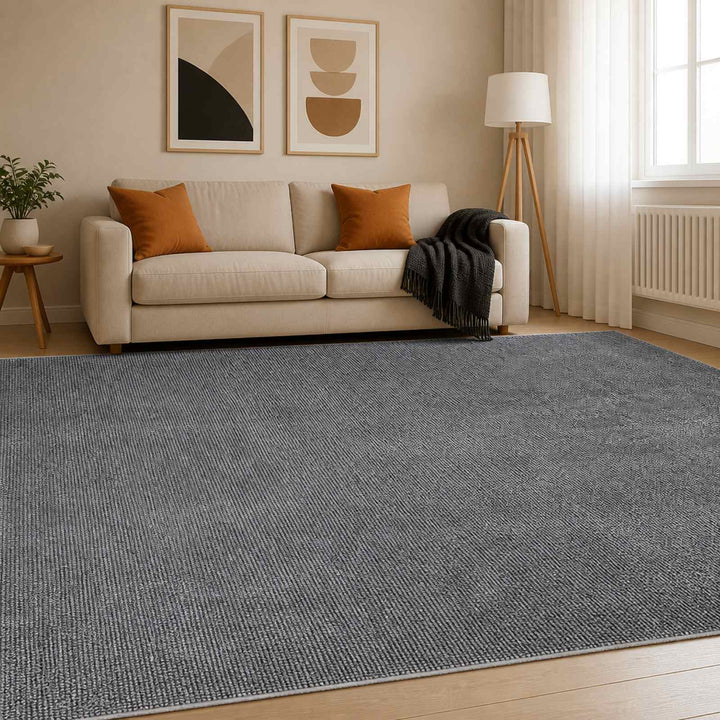 Tæppe Antracit 300 x 400 cm 100% polyester 3 mm Vaskbar