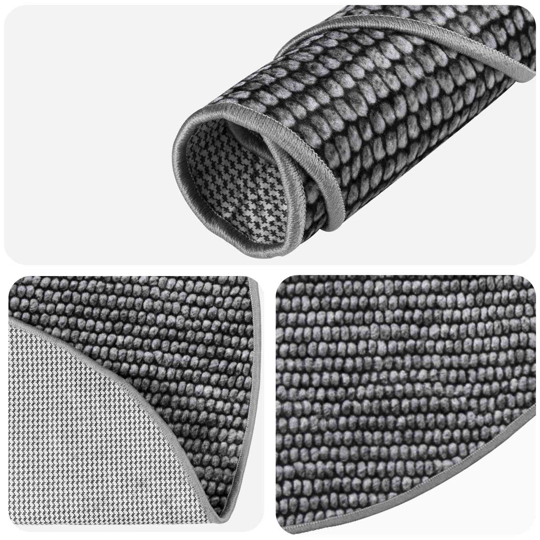 Tæppe Antracit Ø 120 cm 100% polyester 3 mm Vaskbar